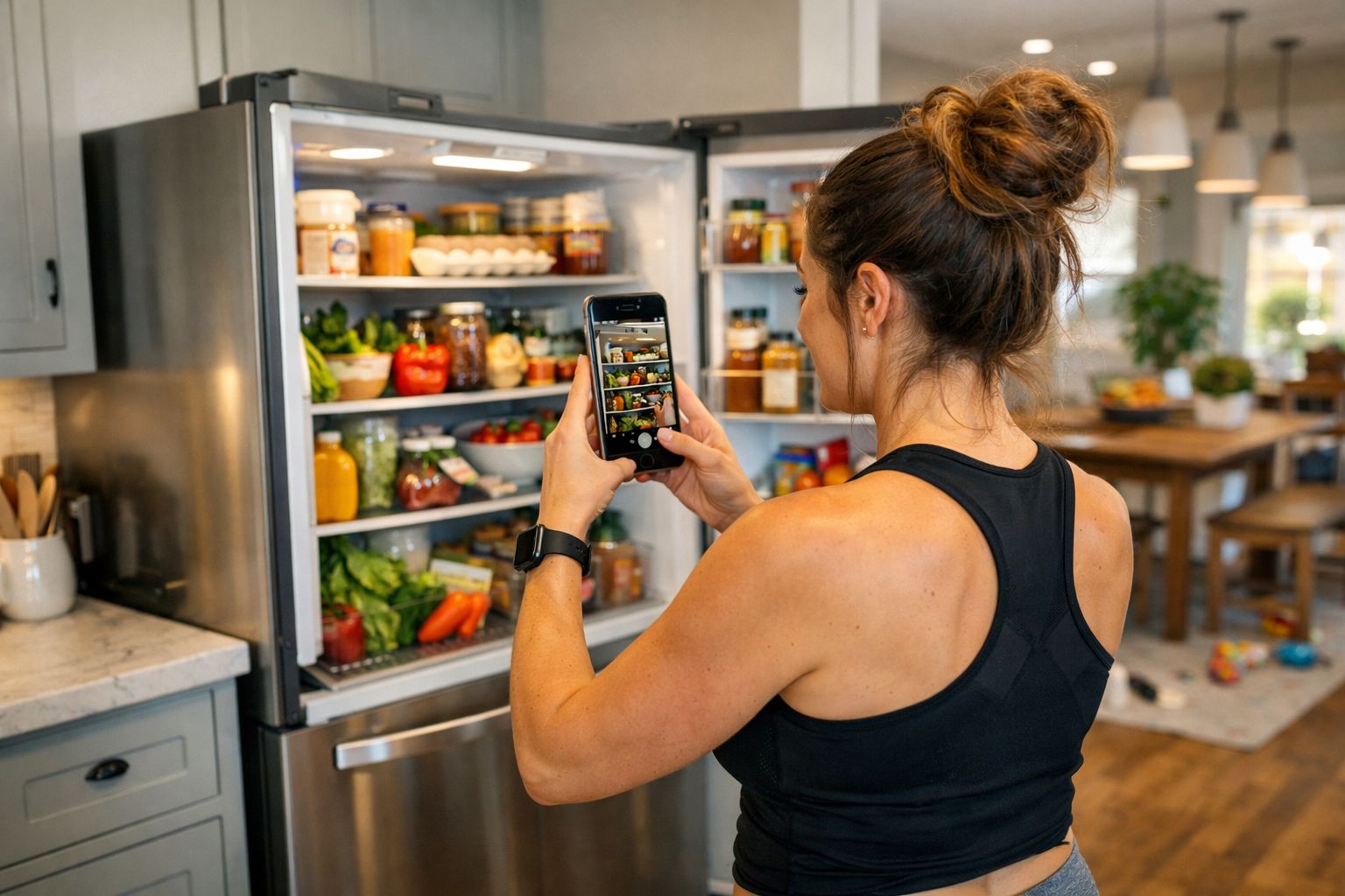 Taking a photo of the fridge contents to share with an AI chatbot